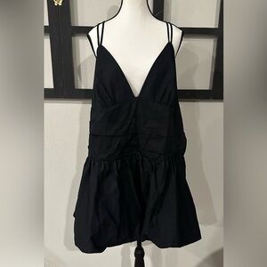 Wild Fable Black Ruched Ruffled Camisole